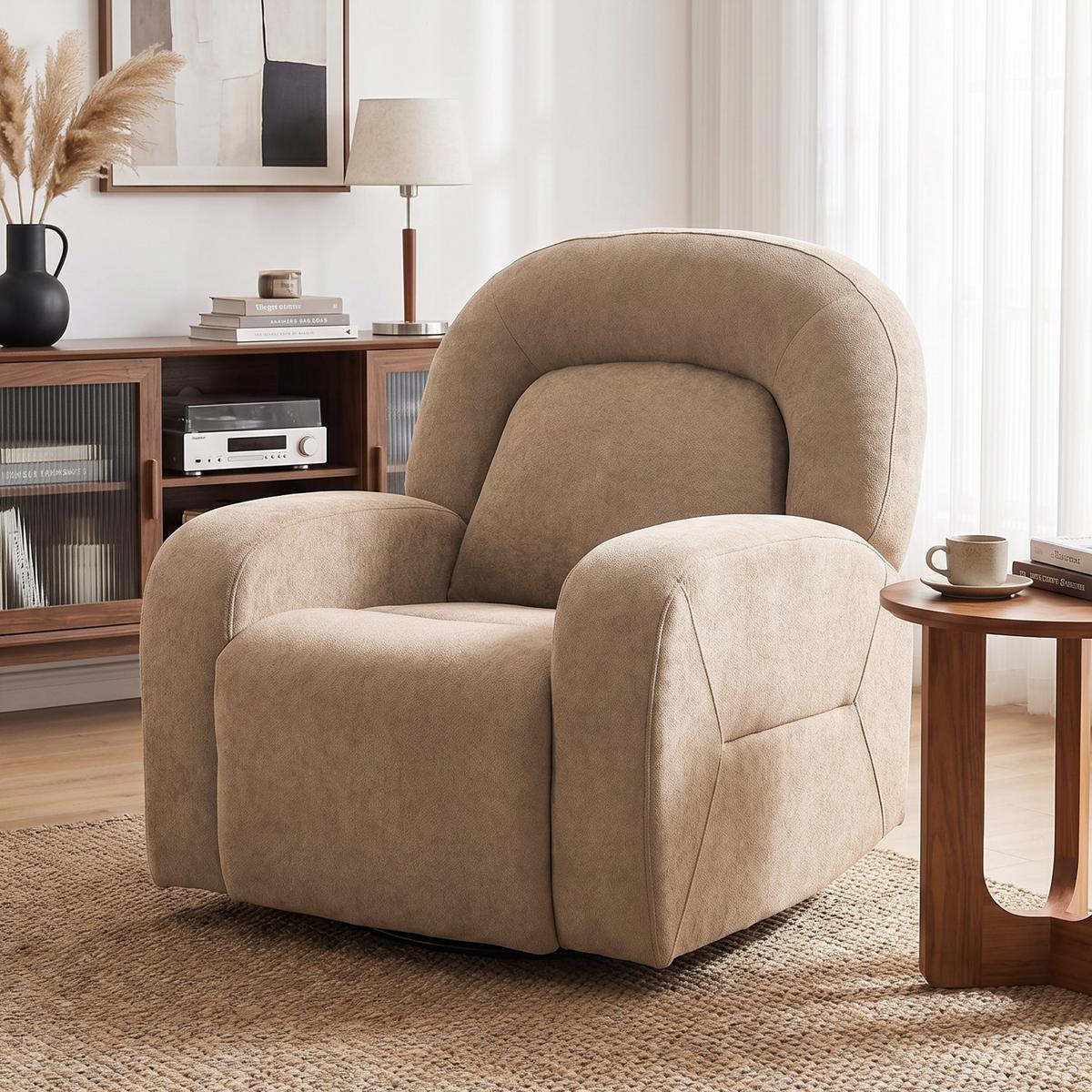 RELAXSESSEL Wolkenweicher Samtstoff Khaki - Schwarz/Braun, Holzwerkstoff/Textil (75/100/93cm) - HOMCOM