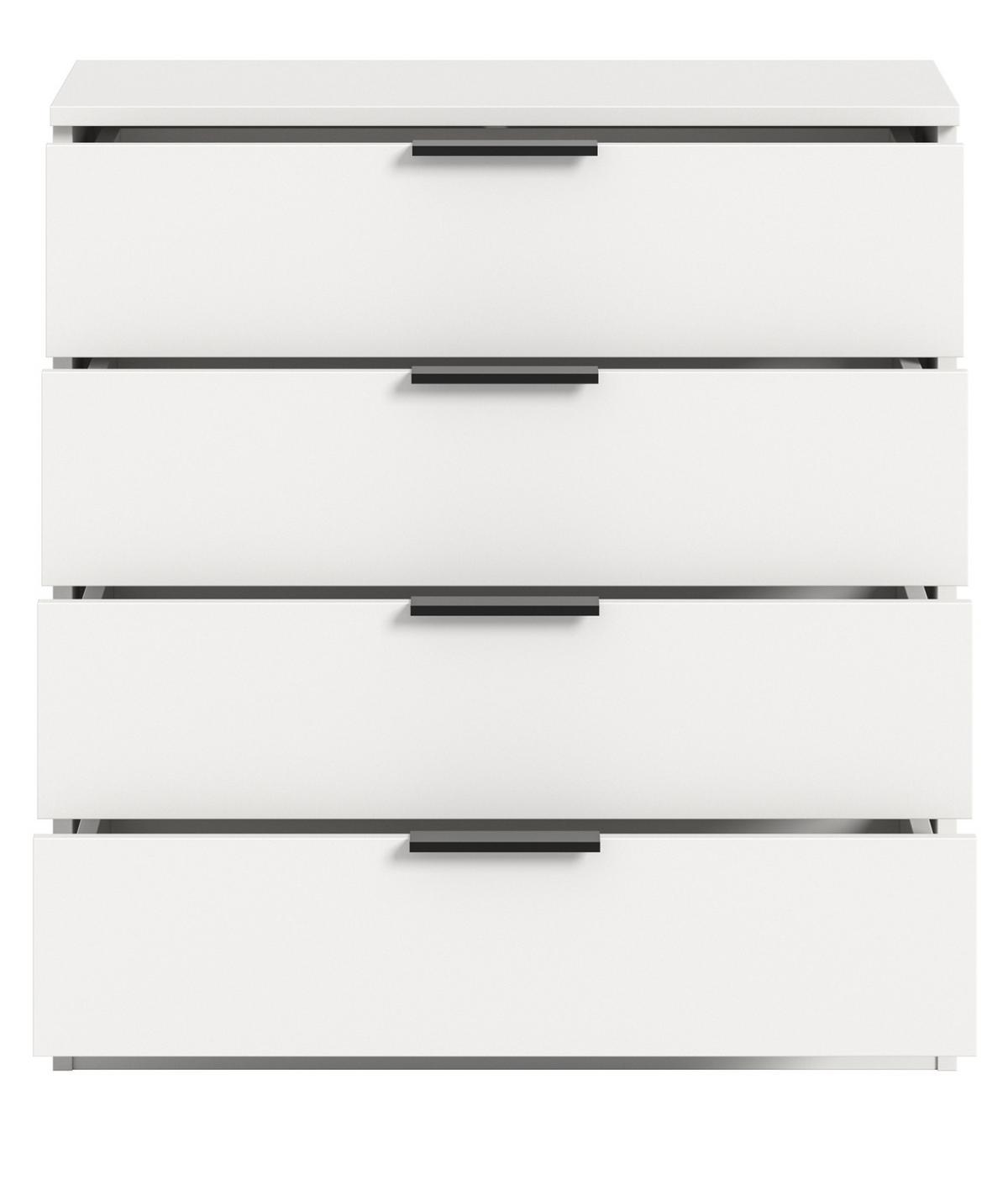 KOMMODE weiß 74 x 80 cm, Schubladenkommode mit 4 Schubkästen - Weiß, Holzwerkstoff/Metall (74/80/35cm) - Inn.Furn