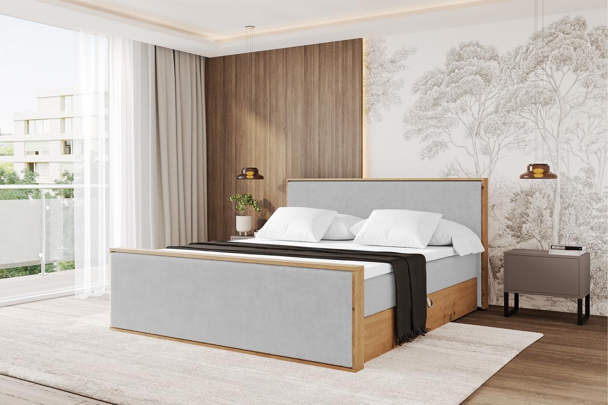 BOXBETT LOLLI9 -Z 120x200 - H4 Hellgrau - Hellgrau, Holzwerkstoff (120/200cm) - ALTDECOR