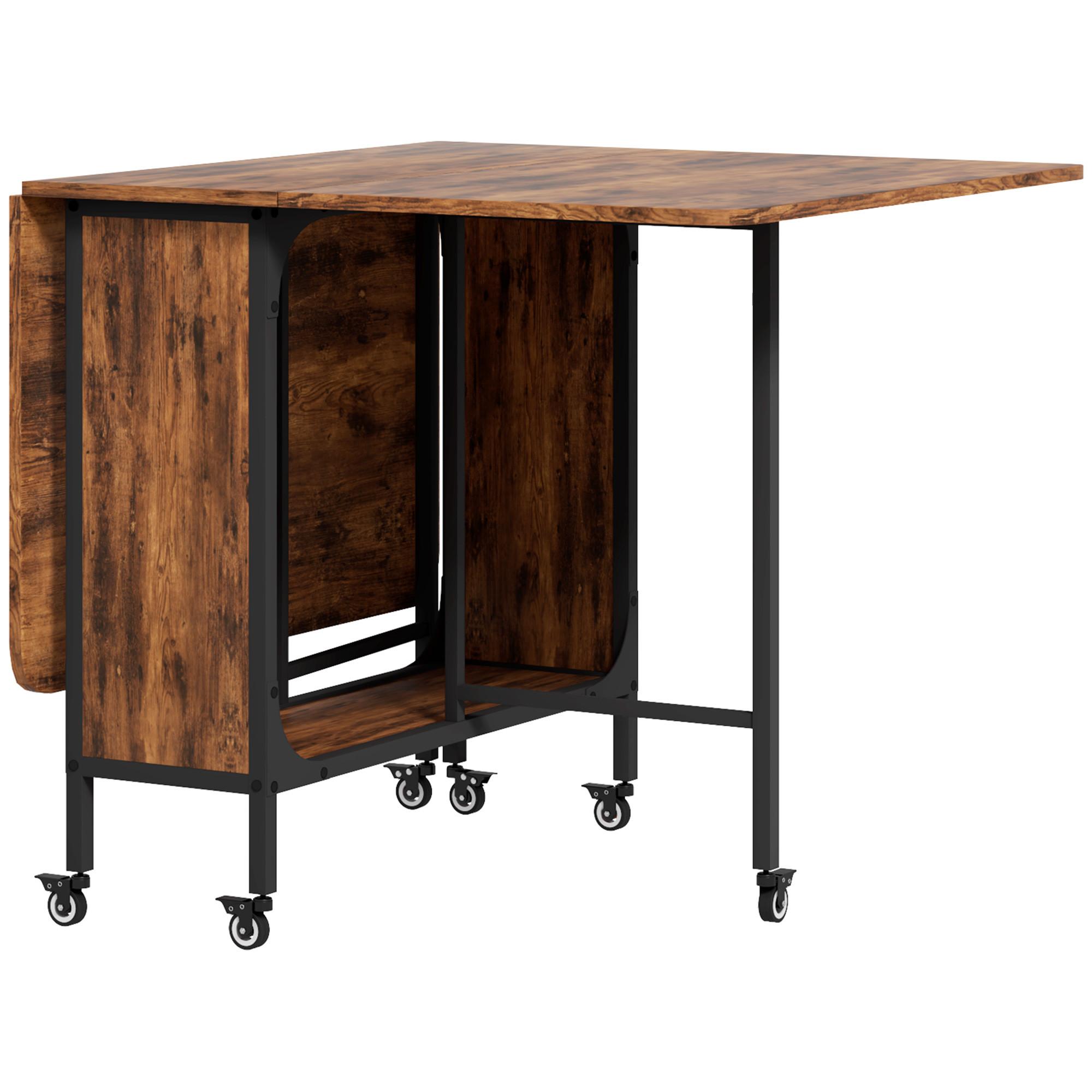 ESSTISCH klappbar, Mobiler Klapptisch für 6 Personen, mit Ablage Hellbraun - Dunkelbraun, Textil (130/80/74cm) - HOMCOM