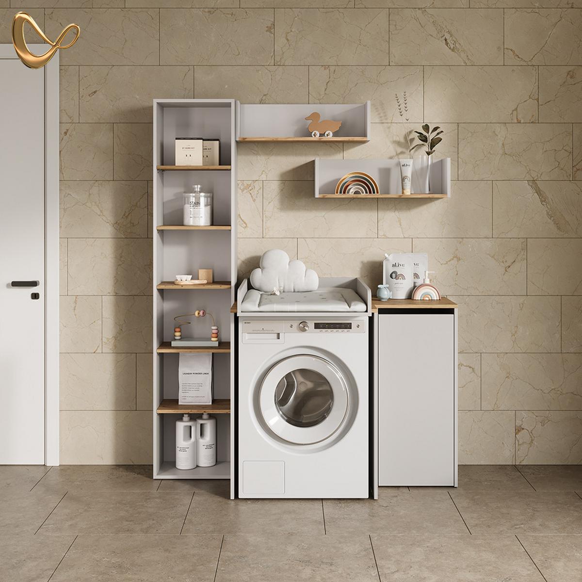 WANDREGAL Paolina Weiß/Artisan 67.8 x 20 cm - Weiß/Eiche Artisan, Holzwerkstoff (67.8/20/20cm) - Livinity®