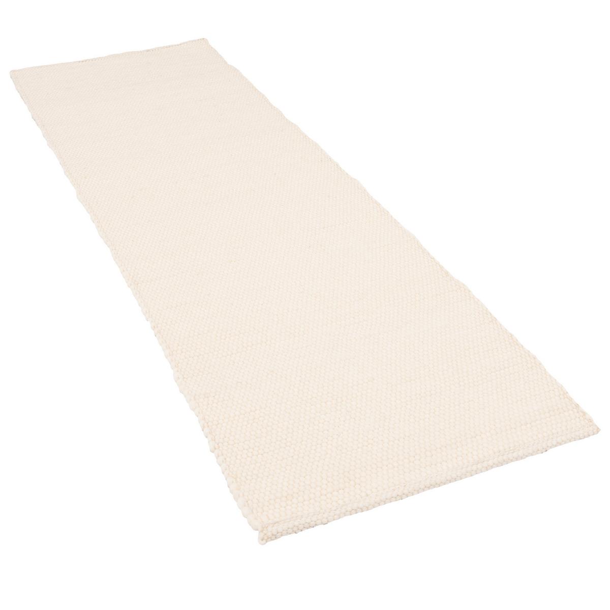 NATUR TEPPICH LÄUFER WOLLE ALASKA MELIERT - Ecru, Textil (90/160cm) - Pergamon