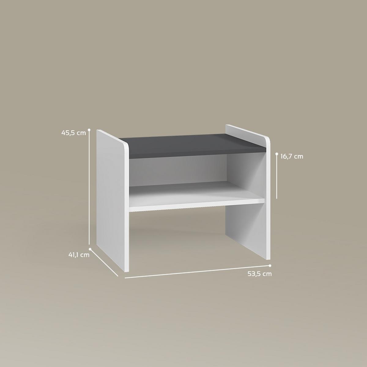 ESSZIMMERBANK Tiberio Weiß 53.5 x 41.1 cm - Weiß, Holzwerkstoff (53.5/45.5/41.1cm) - Livinity®