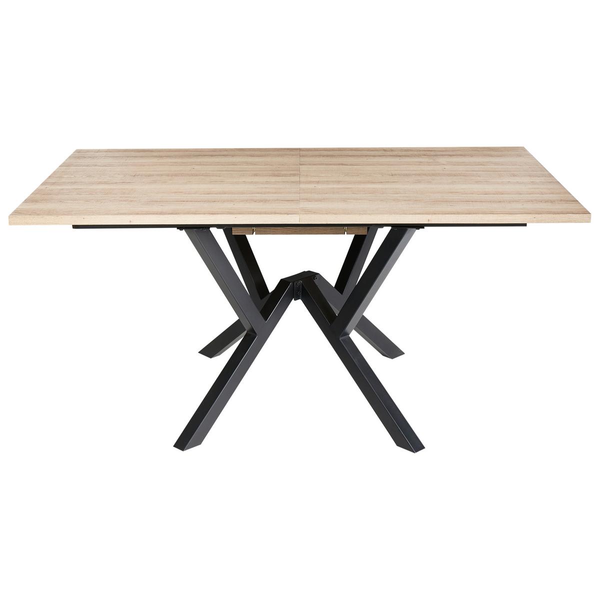 ESSTISCH ausziehbar Hellbraun 160-200/90 cm Ansell - Hellbraun, Holzwerkstoff (160/90/77cm) - Beliani