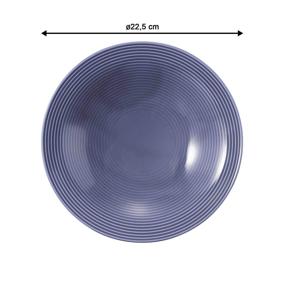 SUPPENTELLER Beat Color Glaze Fliederblau ø 22,5 cm 6er Set - Violett, Keramik (22.5cm) - Seltmann Weiden