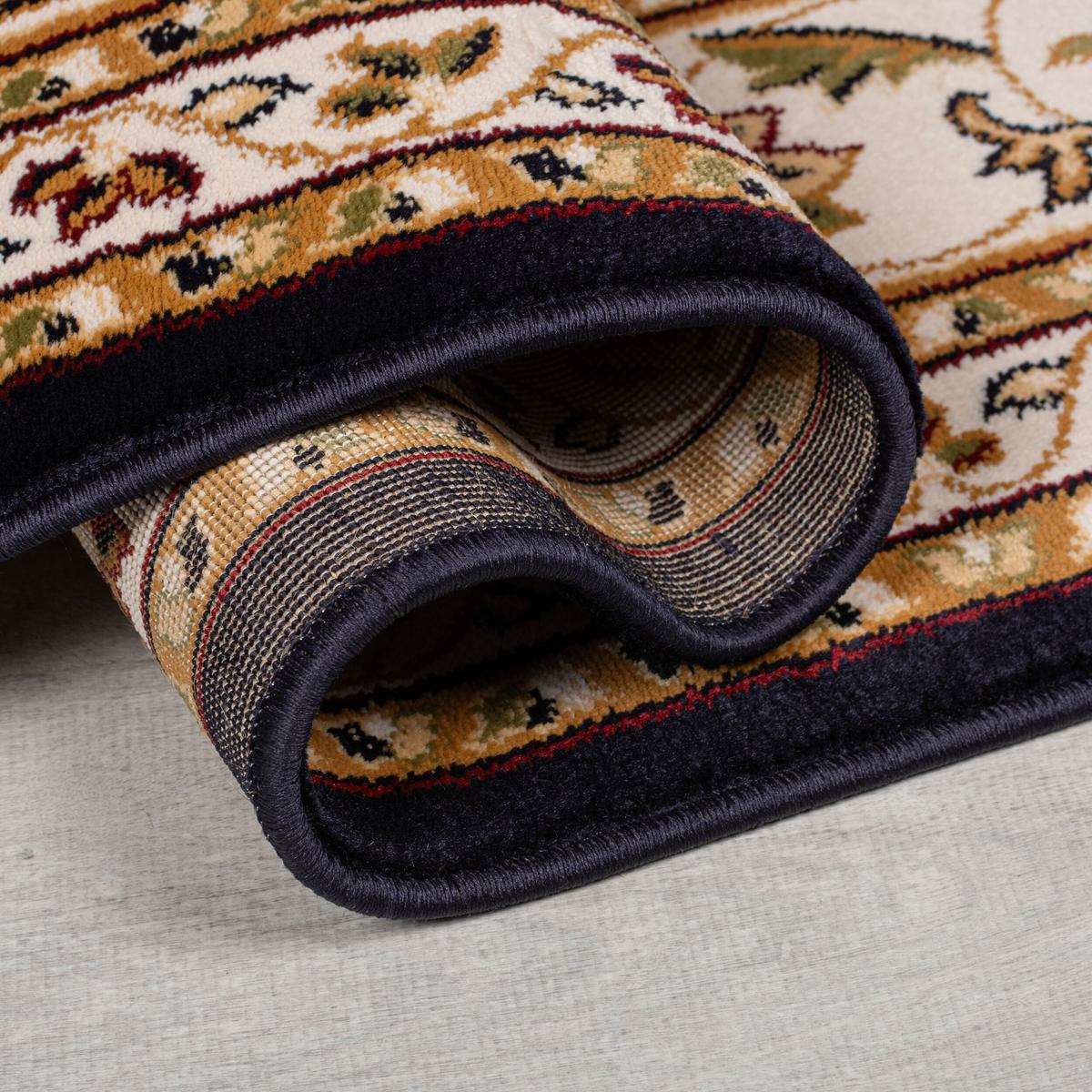TEPPICH GLAZERT, klassisch-floral, Dunkelblau, 200 x 290 cm - Blau, Textil (290/200cm) - KADIMA DESIGN