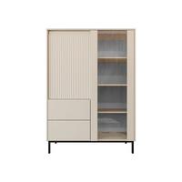 VITRINE Ozmi 2D2SZ - Kaschmir/Schwarz, Holzwerkstoff/Metall (104/146/50cm) - MIRJAN24