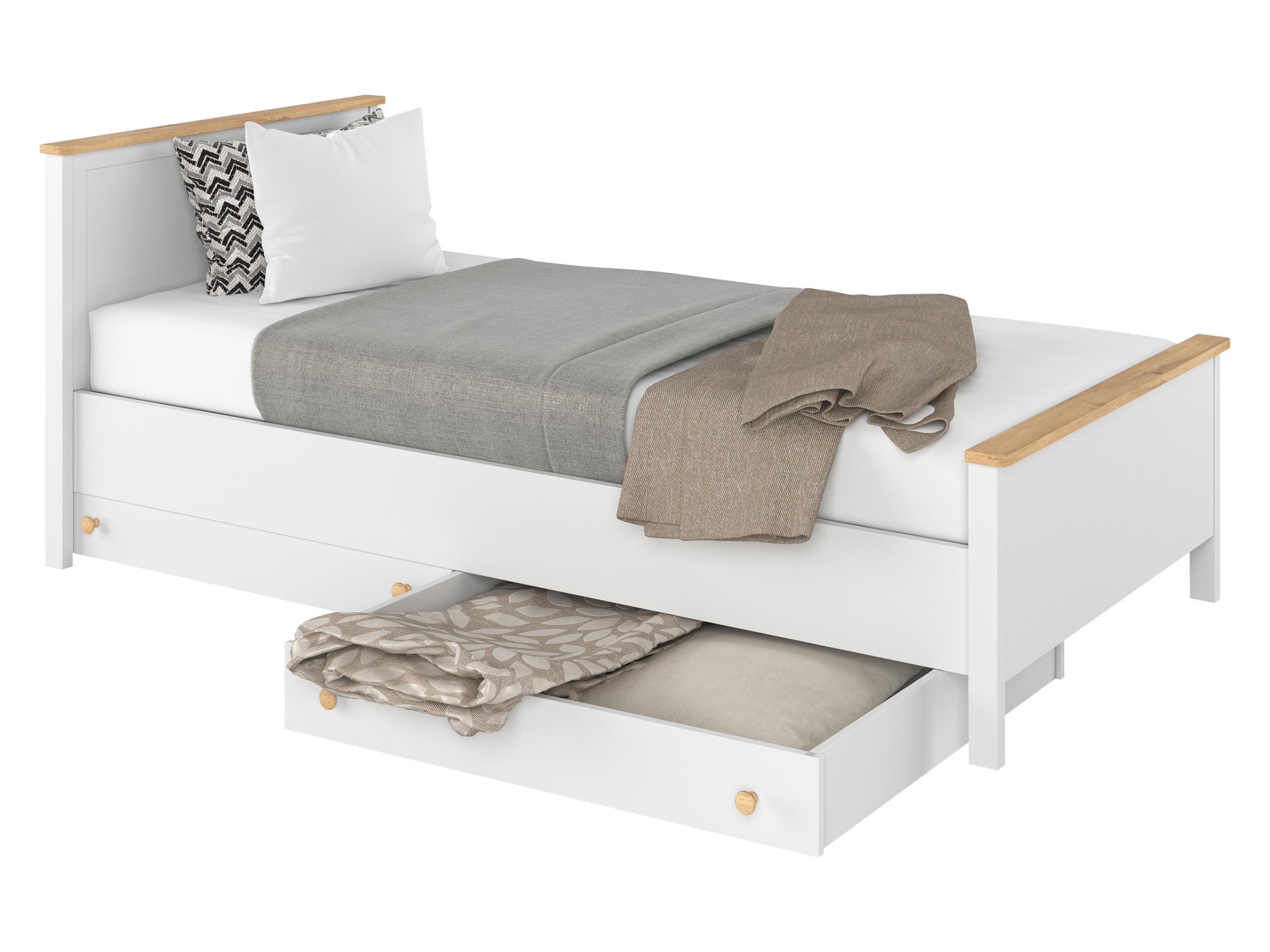 JUGENDBETT Story SO08 mit zwei Bettschubladen - Eichefarben/Weiß, Holzwerkstoff/Kunststoff (90/200cm) - MIRJAN24