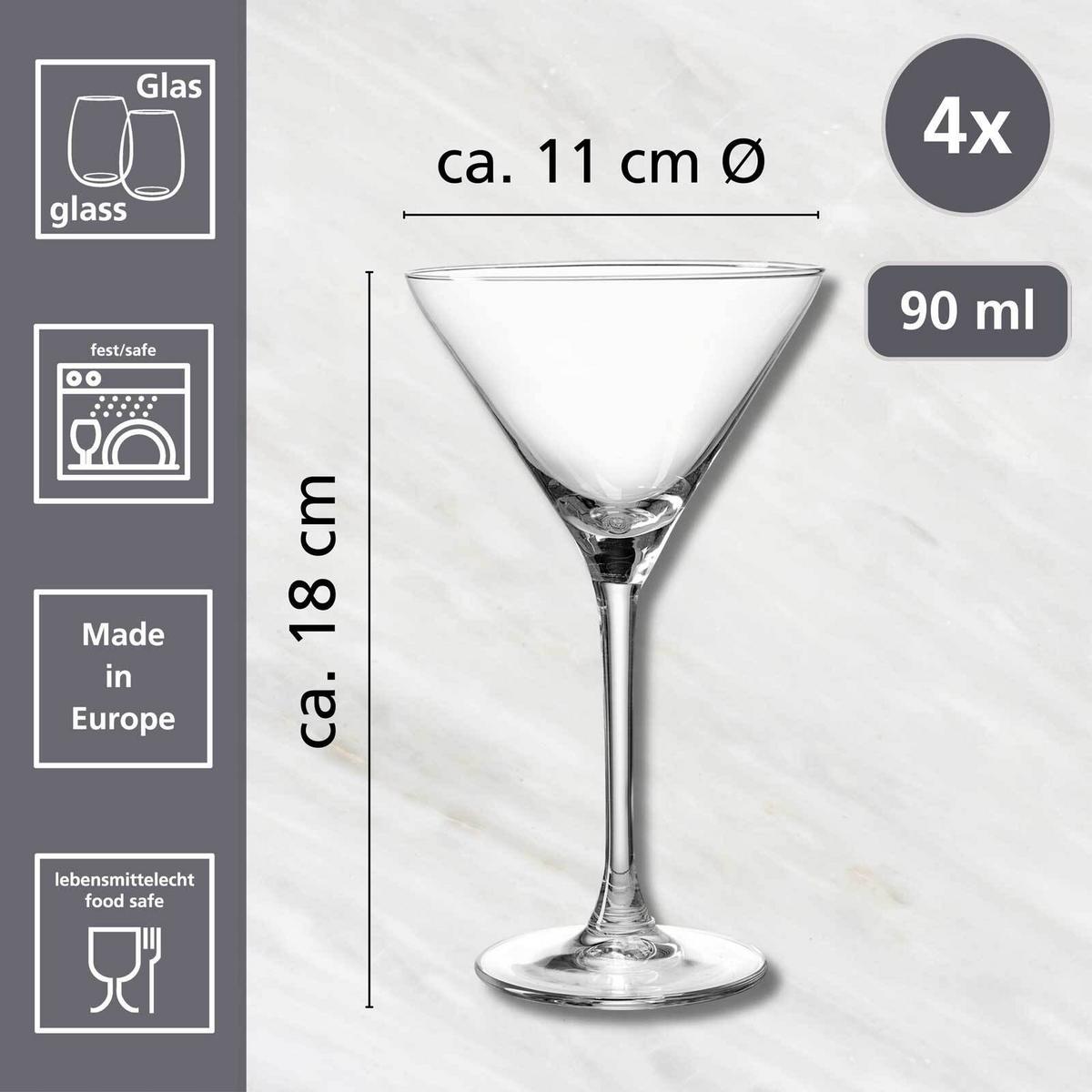 MARTINIGLÄSER Rumba transparent 90 ml 4er Set - Transparent, Glas (0.09L) - Ritzenhoff Breker