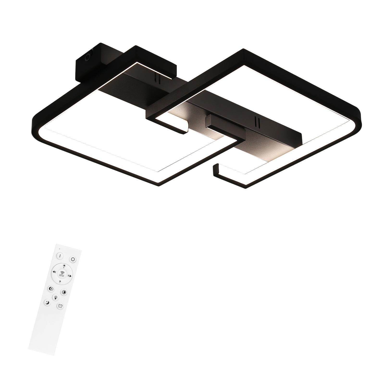 LED-DECKENLEUCHTE Lohnwall 60.0/6.0/47.0 cm - Schwarz, Metall (47/60/6cm) - ZMH