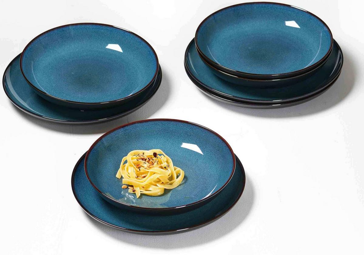TELLER-SET Bali blau 18-tlg. - Blau, Keramik (2/2/2cm) - Ritzenhoff Breker