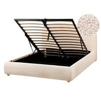 BETT mit Stauraum 140/200 cm Bouclé Hellbraun Blagnac - Hellbraun, Textil (140/200cm) - Beliani