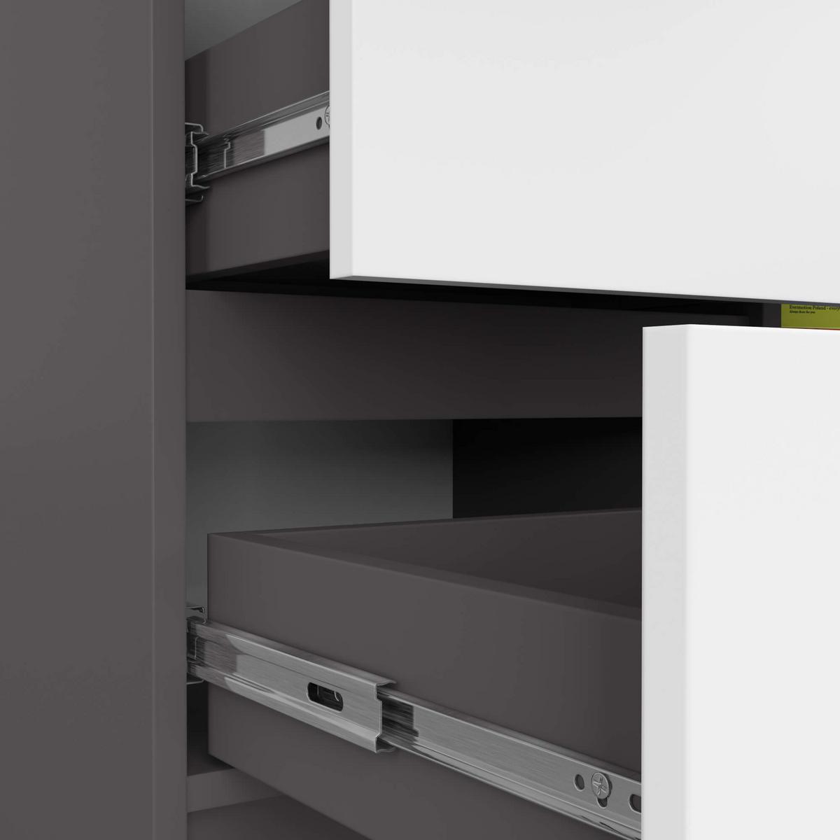 KOMMODE Graphit Grau, Weiß 77/80/35 - Weiß, Holzwerkstoff (80/77/35cm) - RAUMHIRSCH FURNITURE
