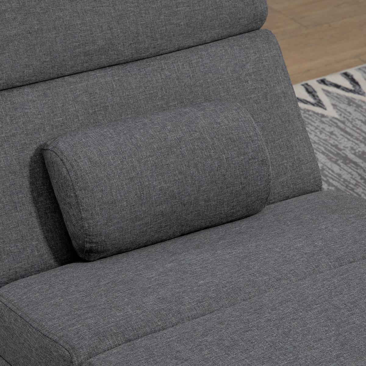 BODENSTUHL, Massagesessel Relaxsessel Liegesessel mit Fernbedienung - Dunkelgrau/Silberfarben, Textil/Metall (56/84/168cm) - HOMCOM