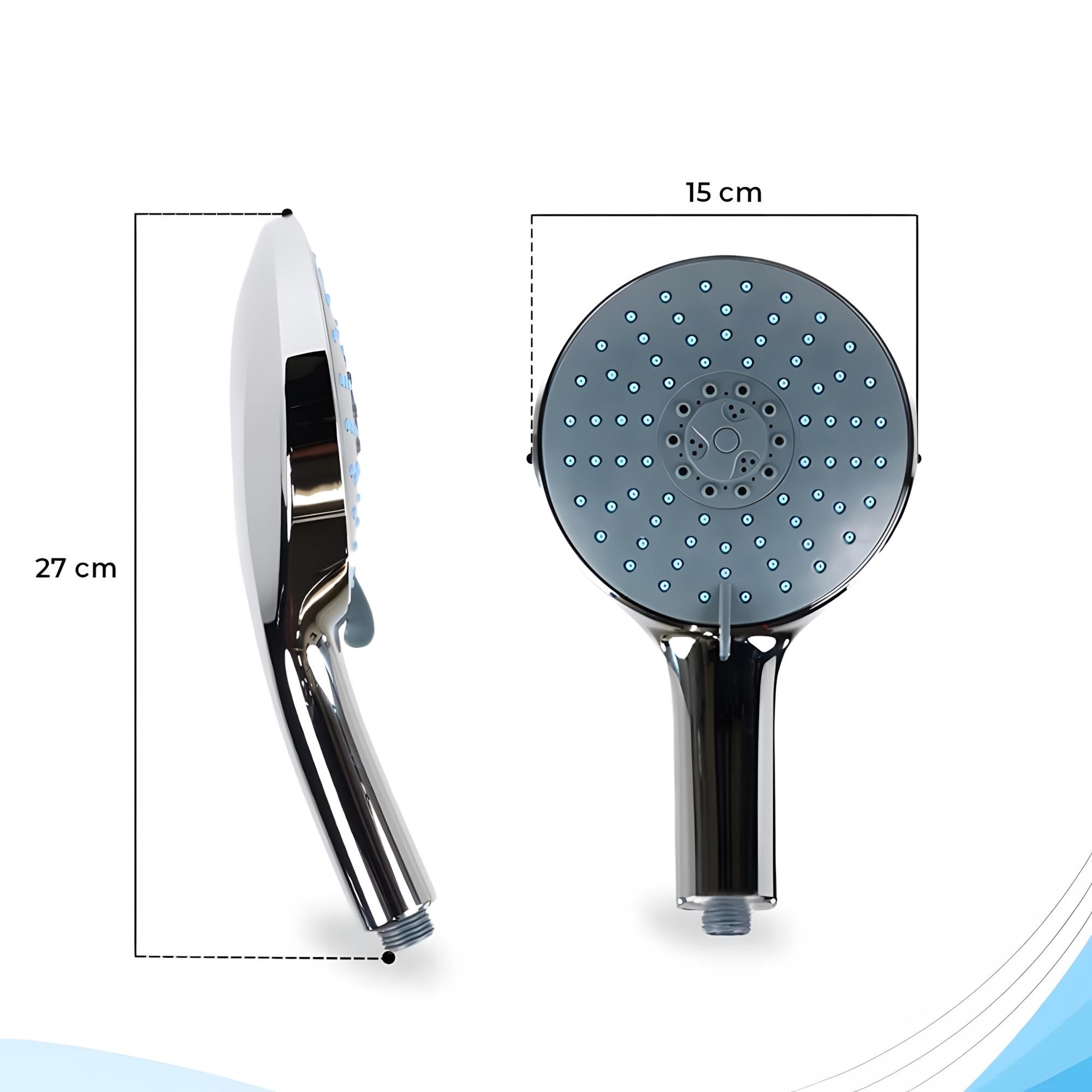 DUSCHKOPF - Edelstahlfarben, Metall (15/3/27cm) - Bath4U