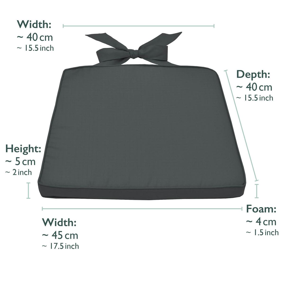 STUHLKISSEN Pia 45/40/5 cm Graphitgrau 4tlg - Grau, Textil (40/45cm) - Beautissu 