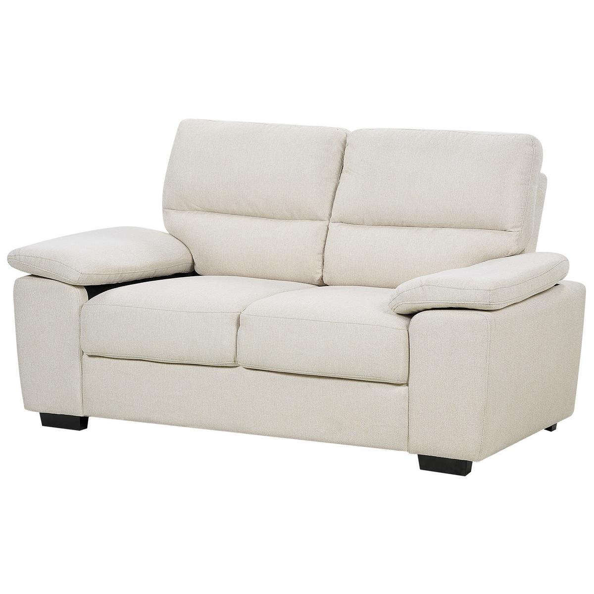 2-SITZER-SOFA hellbeige Vogar - Beige/Schwarz, Textil (156/90/74cm) - Beliani