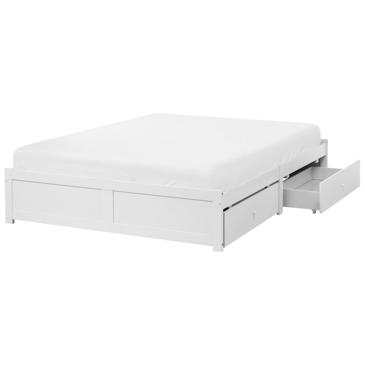 BETT 160/200 cm Weiß Brux - Weiß, Holzwerkstoff (160/200cm) - Beliani