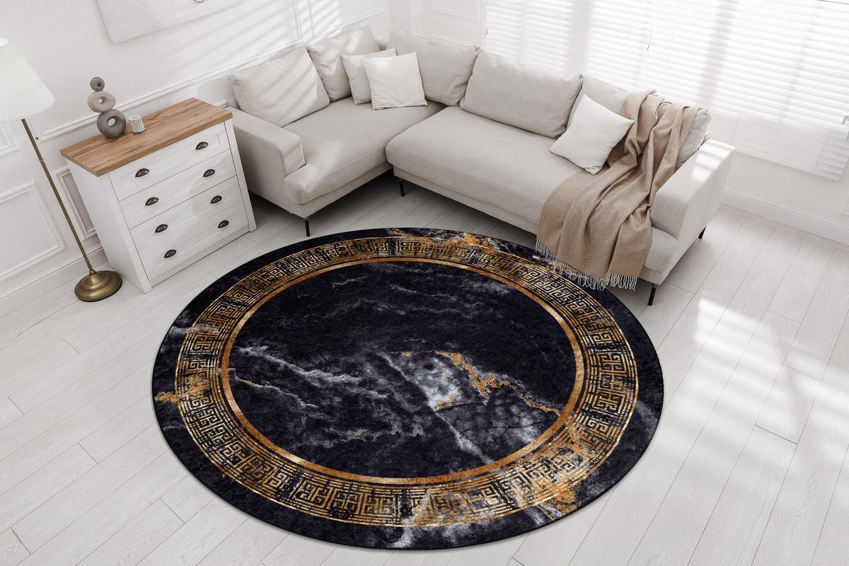TEPPICH Miro 80 cm - Schwarz, Textil (80/80cm) - rugsX