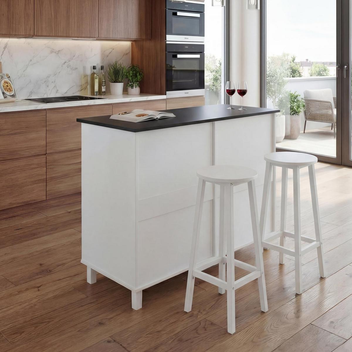 KÜCHENINSEL Weiß, Braun - Weiß/Braun, Holz (120/90/45cm) - MCW