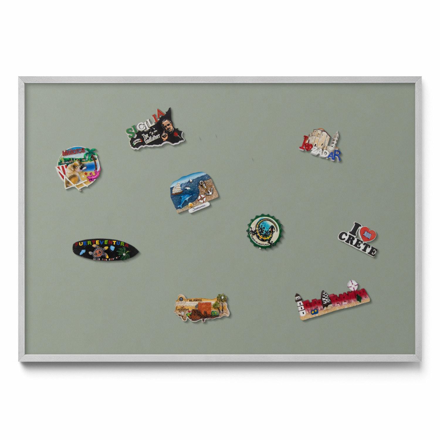 MAGNETTAFEL 100x70 cm Weißer Rahmen Hellbraun - Nussbaumfarben, Metall (100/70/0.4cm) - TULUP