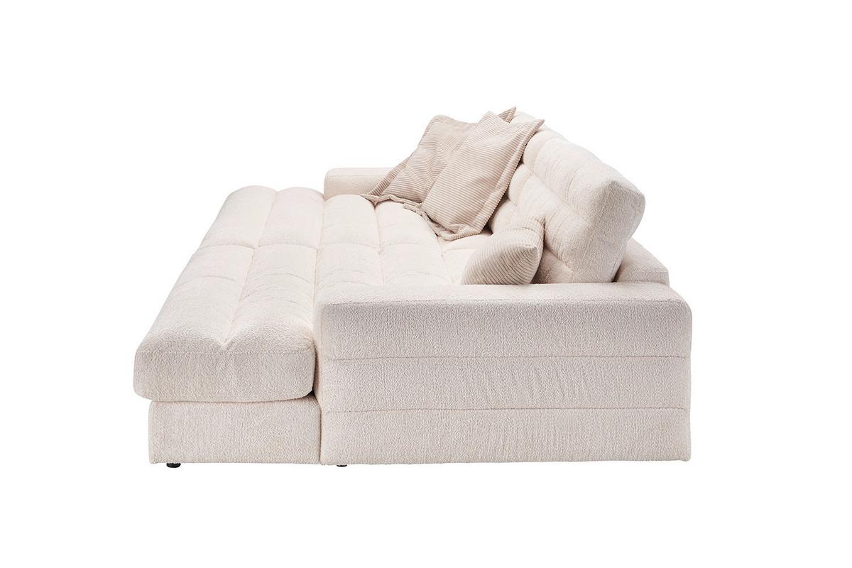 BIG SOFA LANA Weiß Webstoff - Schwarz/Weiß, Textil (296/83/178cm) - KAWOLA
