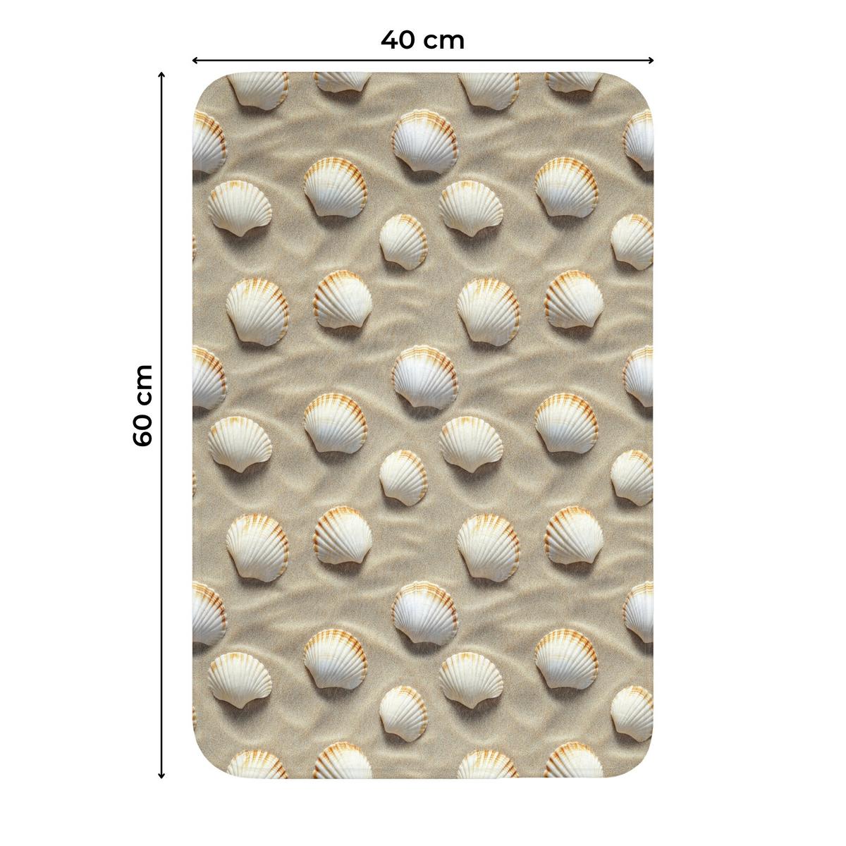 WC-VORLEGER Muscheln - Sand - Maritim WC Teppich 40x60 cm - Sandfarben, Textil (40/1cm) - OnlyWow