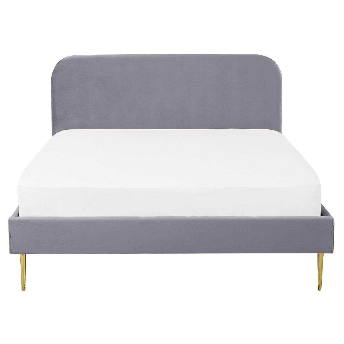 POLSTERBETT 160/200cm Grau Flayat - Grau, Textil (160/200cm) - Beliani