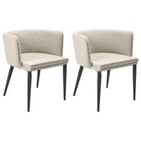 GARTENSTUHL 2er-Set Beige Limasson - Beige/Schwarz, Textil (49/72/52cm) - Beliani
