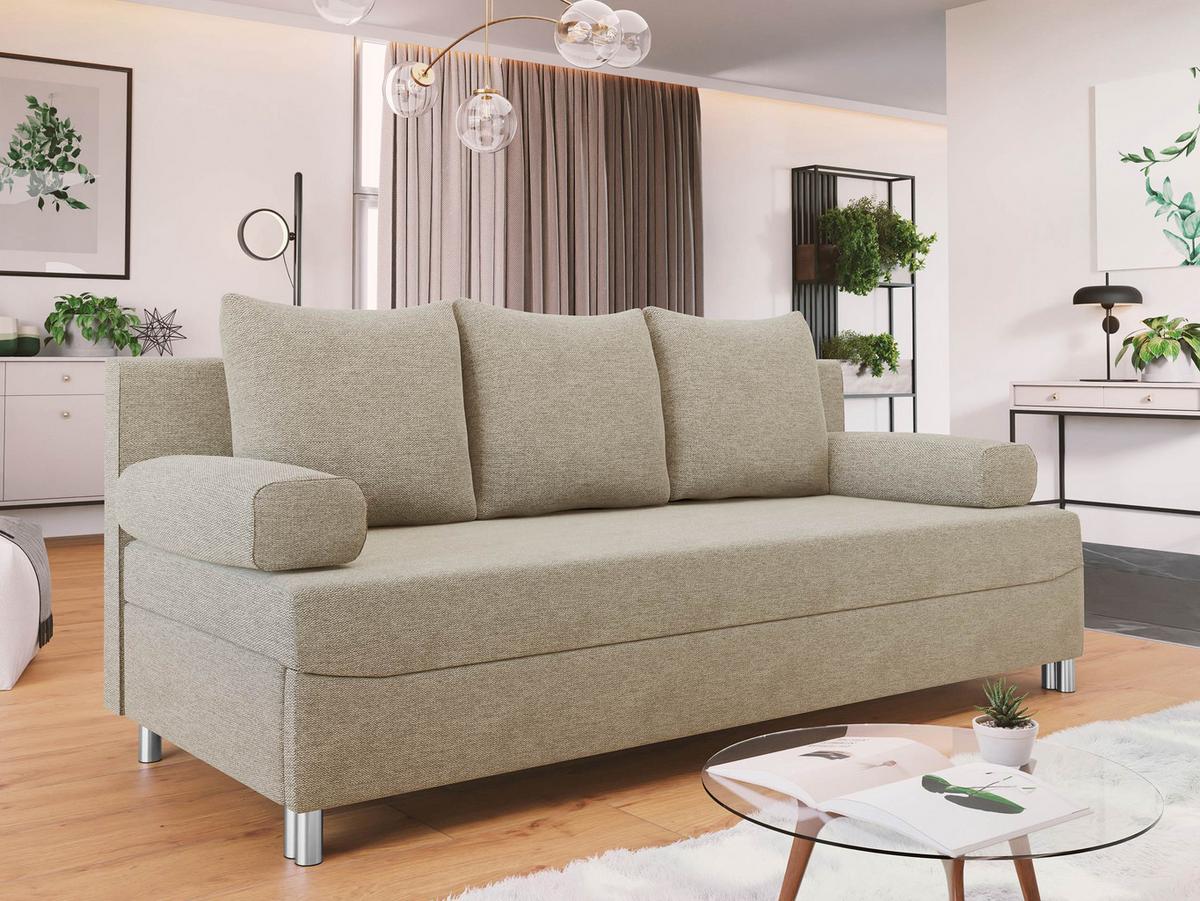 SCHLAFSOFA Dover - Chromfarben/Naturfarben, Holz/Kunststoff (192/86/80cm) - MIRJAN24