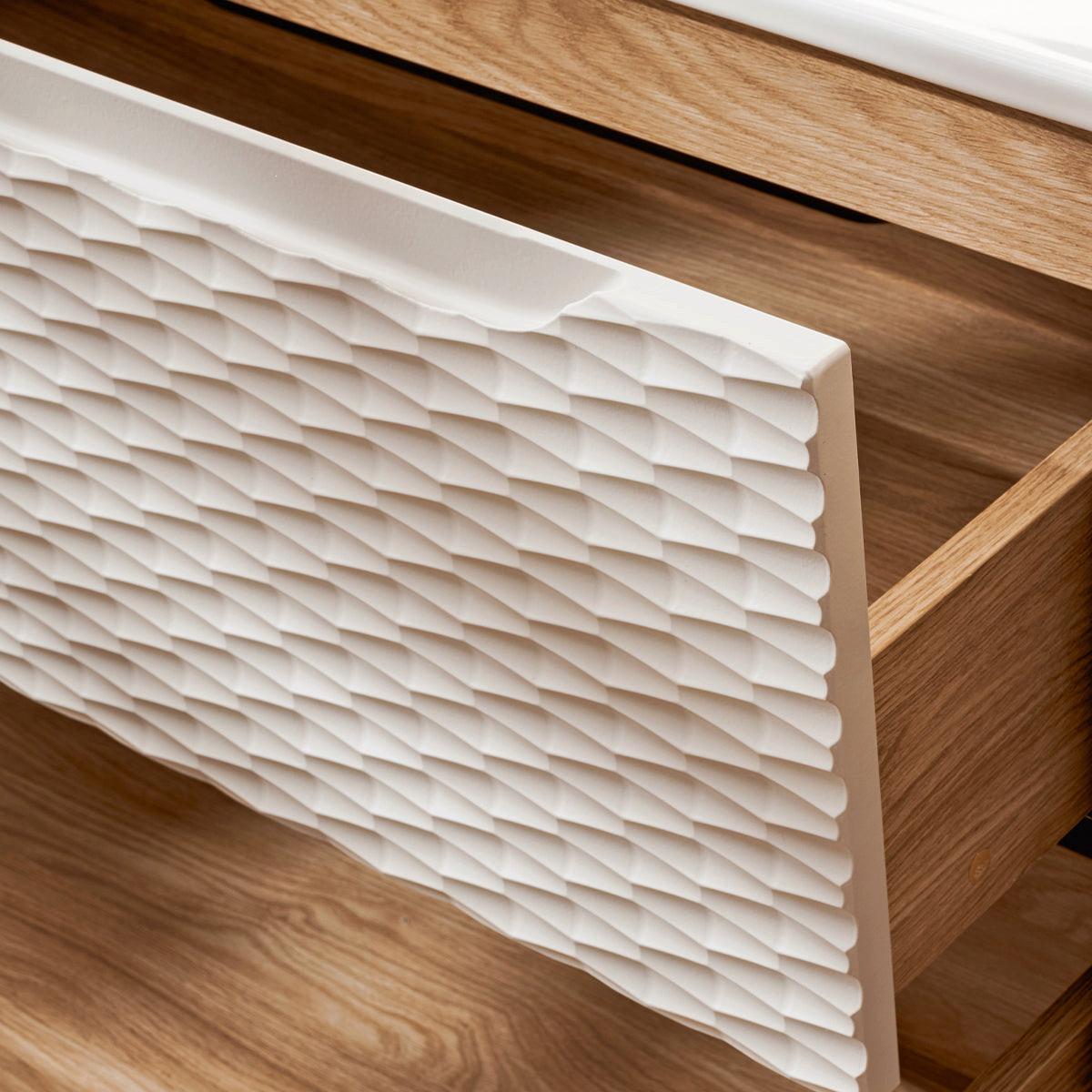 WASCHTISCH 90cm Elora Beige und Holz - Braun, Holzwerkstoff (90/59/46cm) - Petits-meubles