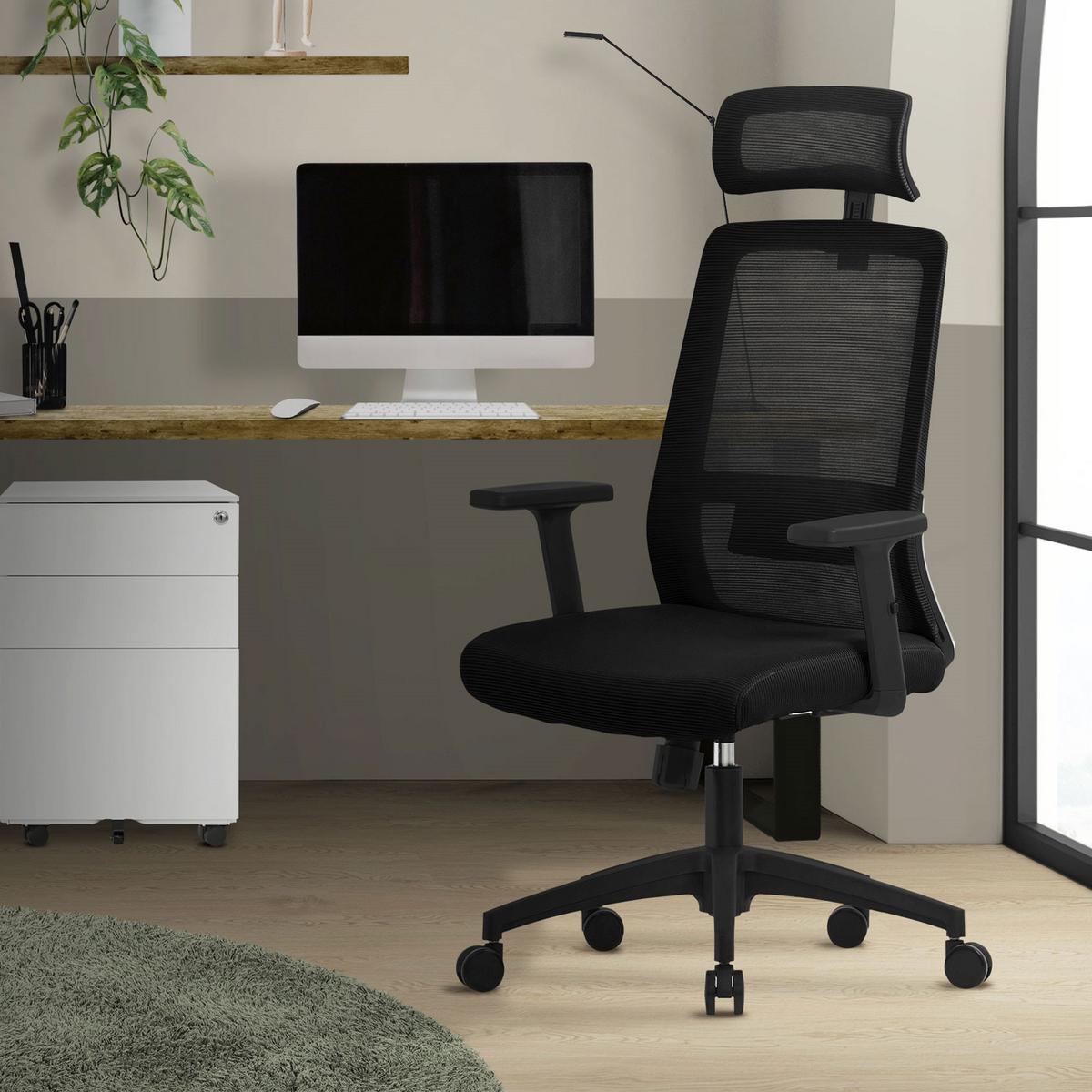 BÜROSTUHL Schwarz - Schwarz, Kunststoff (66/123/68cm) - ML-DESIGN