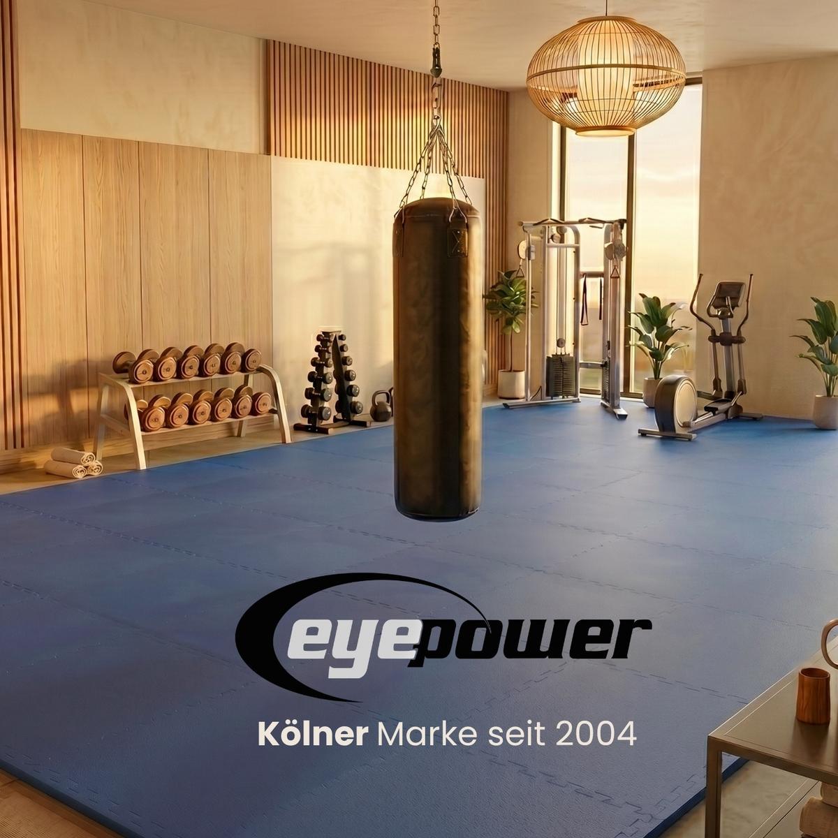BODENSCHUTZMATTE 90x90x2,5 cm, Blau Schwarz, 3er Set - Schwarz, Kunststoff (90/90/2.5cm) - eyepower