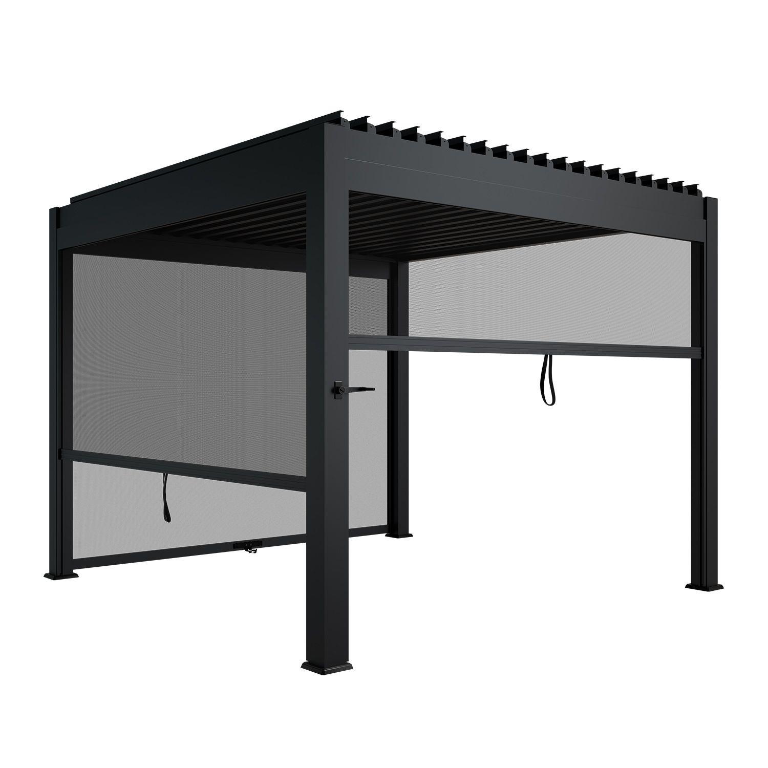 SEITENWAND für Lamellendach Tahiti 3 x 2,4 m anthrazit - Anthrazit, Metall (300/240/700cm) - Juskys