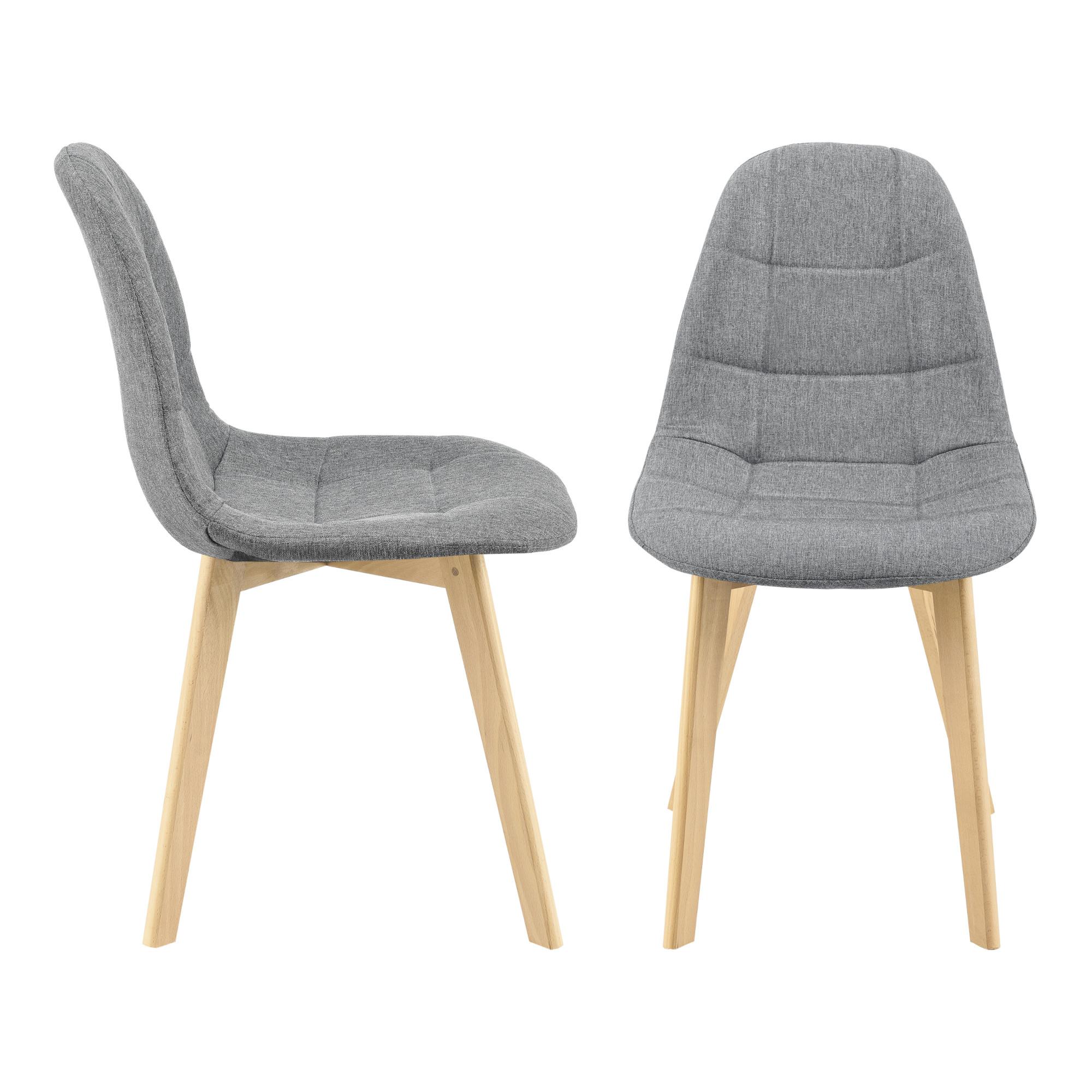 ESSZIMMERSTUHL Kopparberg 2er-Set - Hellgrau, Textil (53/86/47cm) - [en.casa]