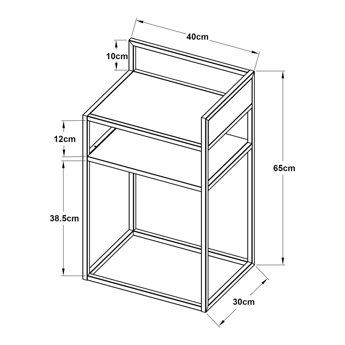BEISTELLTISCH Riihimäki - Schwarz, Metall (30/40/65cm) - [en.casa]