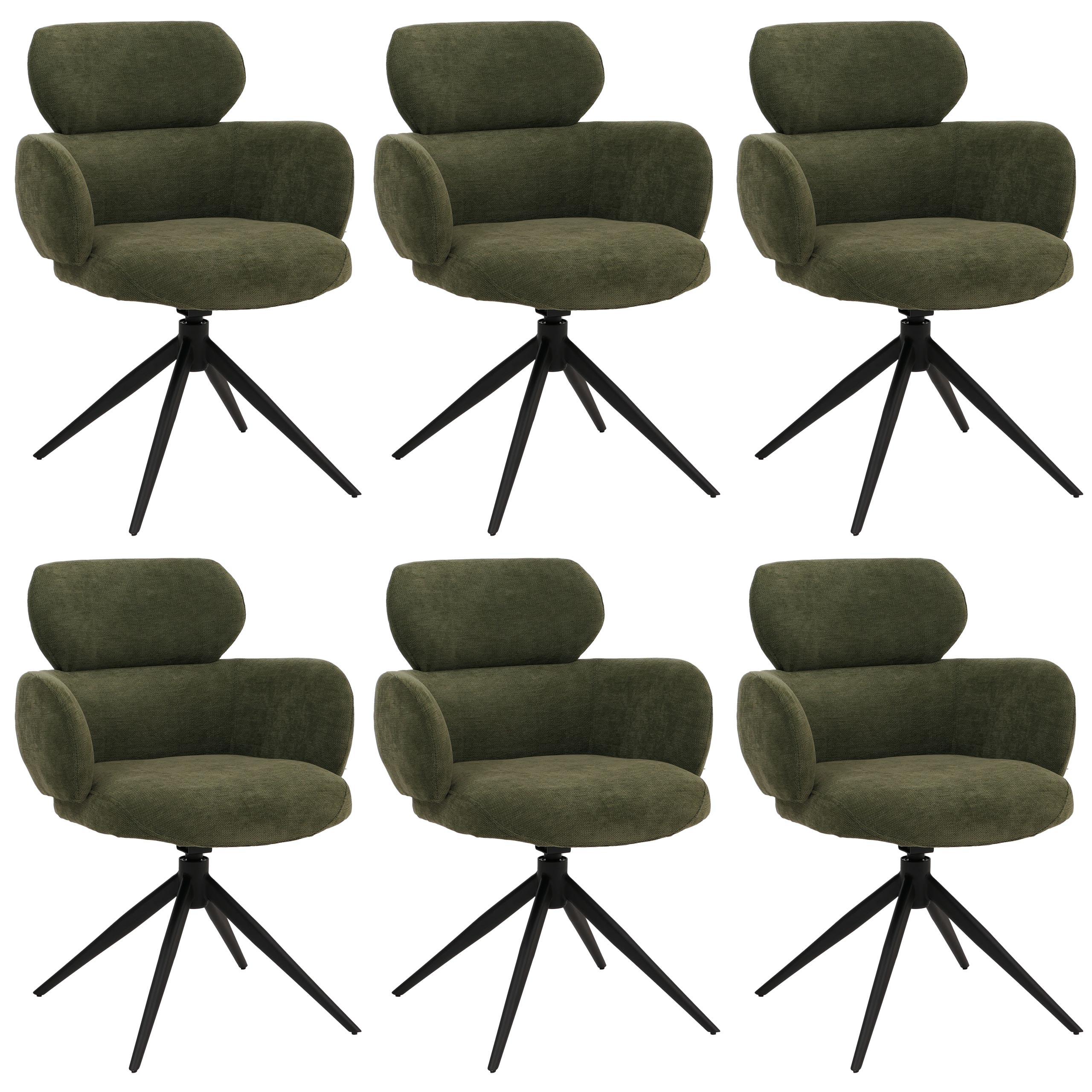 ESSZIMMERSTUHL Grün 6er-Set - Olivgrün/Grün, Textil (61/86/69cm) - MCW