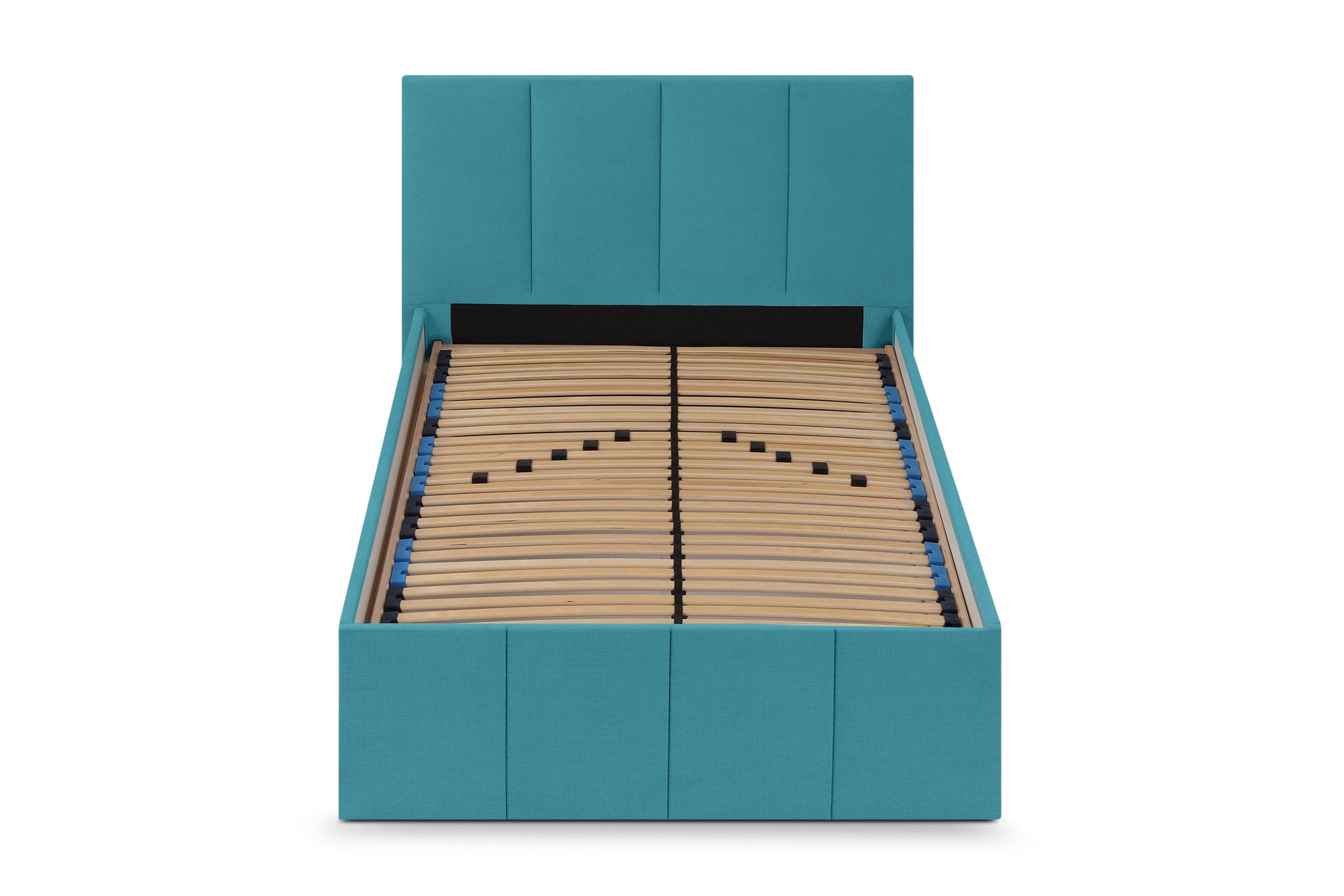 POLSTERBETT Dalas Blau 140 x 200 x 40 cm Stauraum Mit hochwertiger Matratze H2 (bis 100 kg) und Lattenrost - Blau, Holz (140/200cm) - Halmon Schlafkomfort Betten 