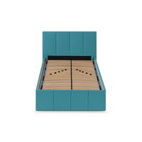 POLSTERBETT Dalas Blau 140 x 200 x 40 cm Stauraum Mit hochwertiger Matratze H3 (bis 120 kg) und Lattenrost - Blau, Holz (140/200cm) - Halmon Schlafkomfort Betten 