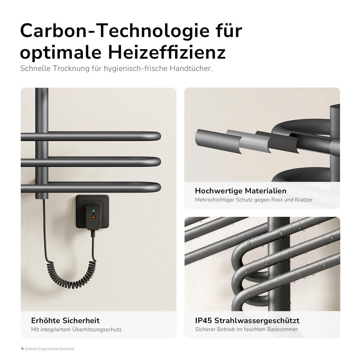 HEIZKÖRPER Elektrisch Anthrazit 70/66/16,5 cm - Anthrazit, Metall (66/66/16.5cm) - EMKE