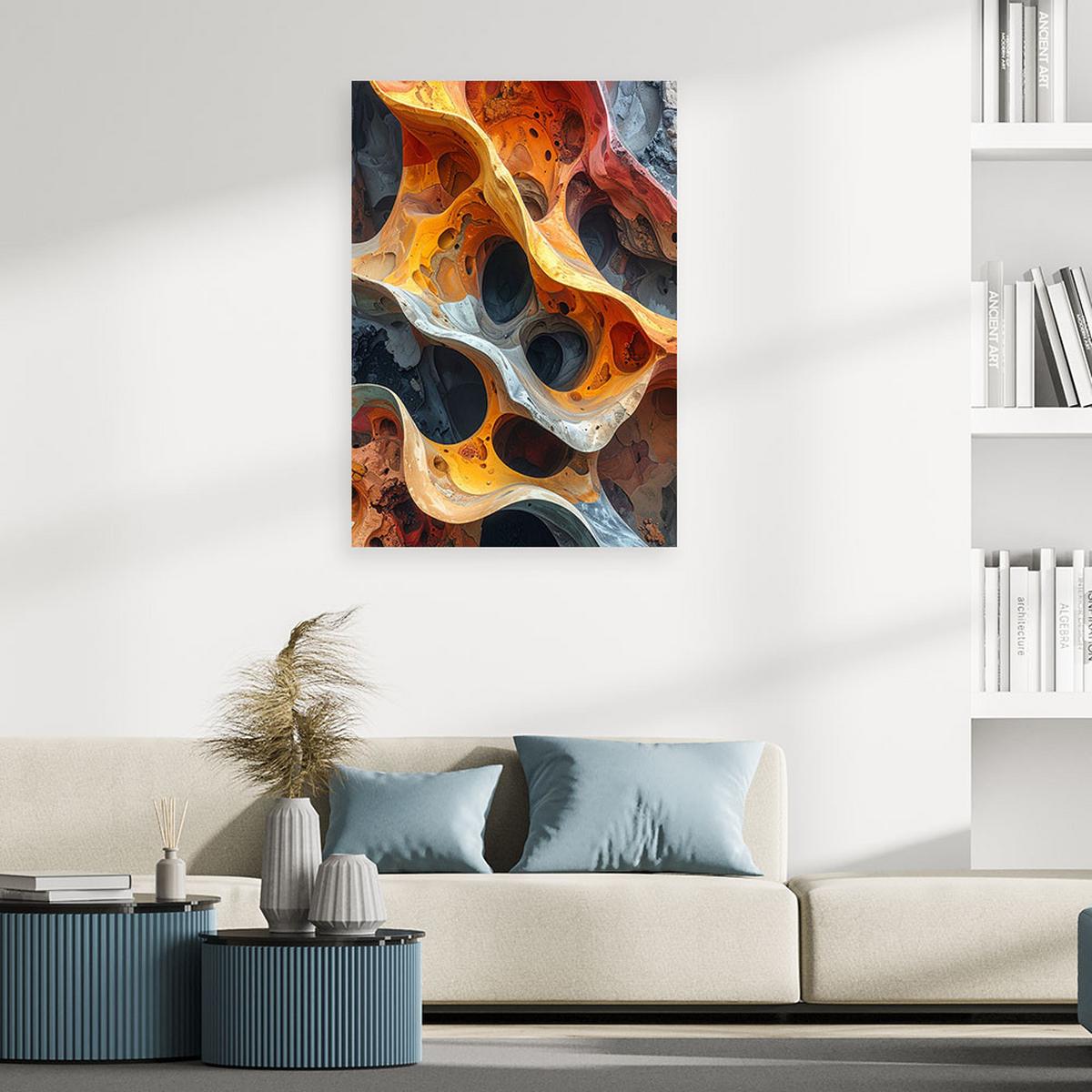 LEINWANDBILD 3D und geometrisch 40x60cm - Orange, Textil (40/60cm) - Feeby