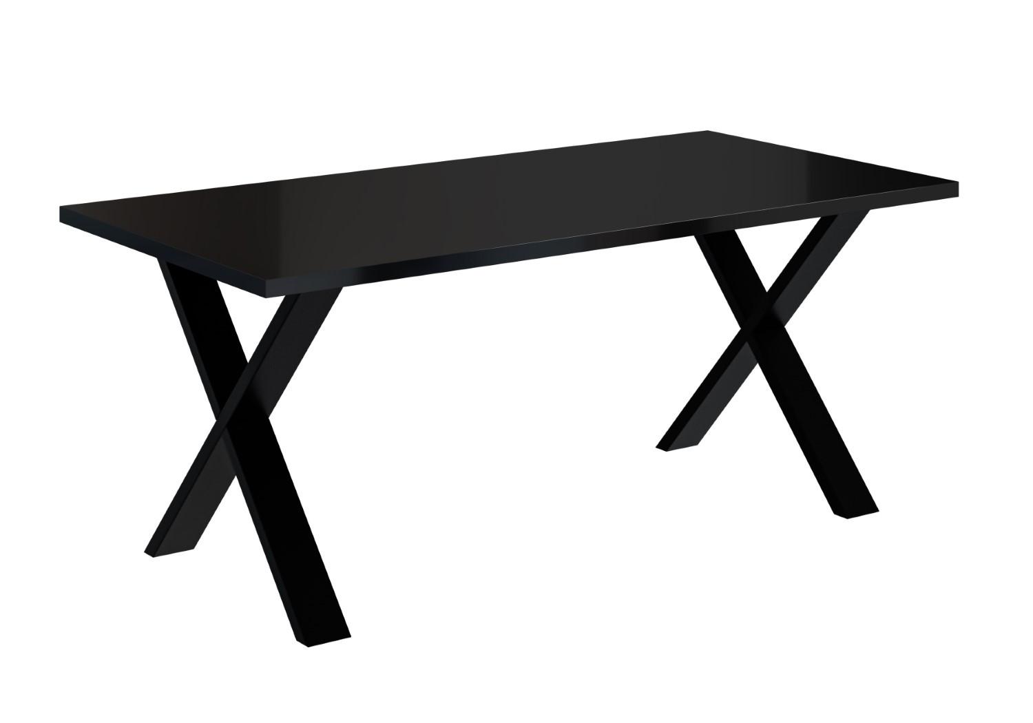 ESSTISCH 160x90x75 cm - Schwarz Hochglanz / Schwarz- KLYN X - Schwarz Hochglanz, Holzwerkstoff (160/90/75cm) - ALTDECOR