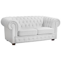 SOFA 2-Sitzer Kalea Bezug pigmentiertes Nappaleder Buche nussbaum dunkel / weiß - Weiß, Leder (172/76/98cm) - 58aufmkessel