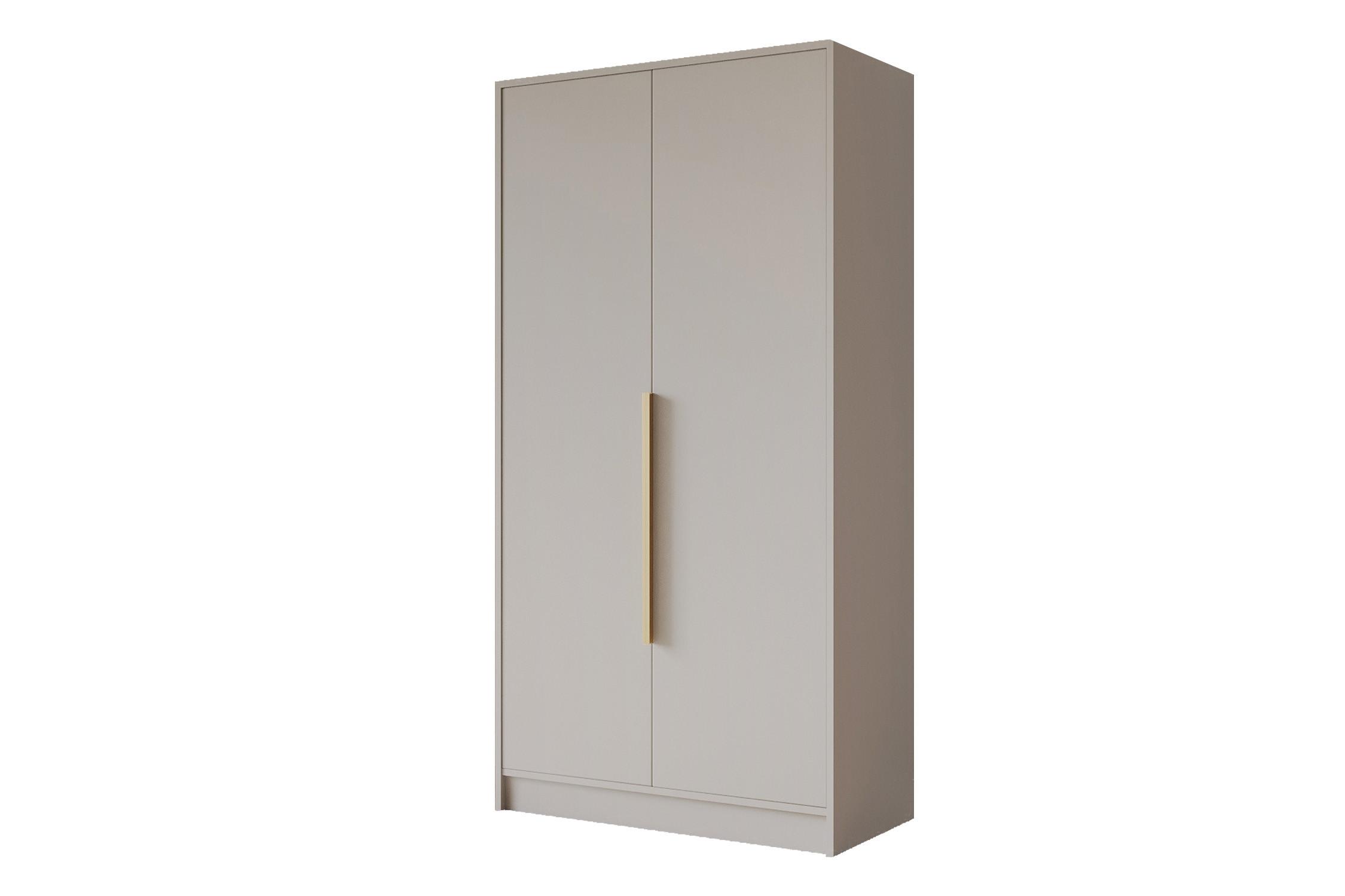 KLEIDERSCHRANK - PORTO - 102 - Kaschmir - Kaschmir/Goldfarben, Holzwerkstoff (102/200/51cm) - ALTDECOR