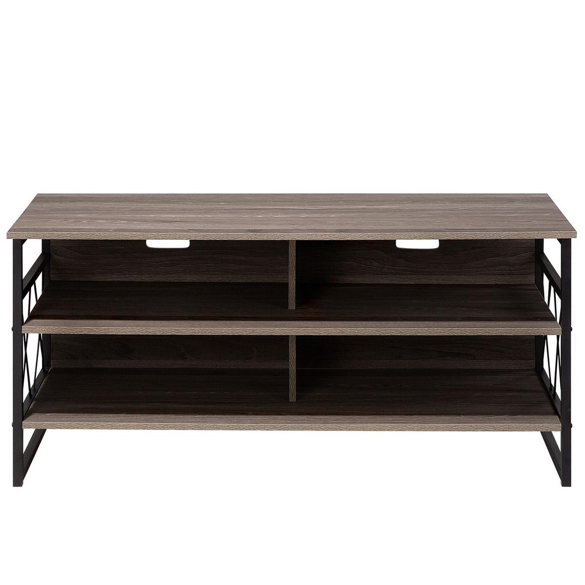 TV-MÖBEL Dunkelbraun, Schwarz CARLISLE 51/120/56 cm - Dunkelbraun, Holzwerkstoff (120/56/51cm) - Beliani