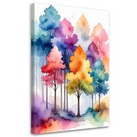 WANDBILD, Bunte Waldlandschaft Natur - Multicolor, Textil (30/45cm) - Feeby