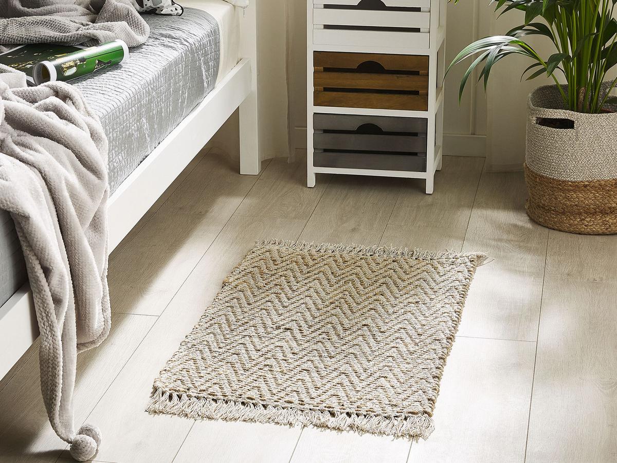 KURZFLOR-TEPPICH Afrin 80/50 cm - Beige, Naturmaterialien (50/80cm) - Beliani