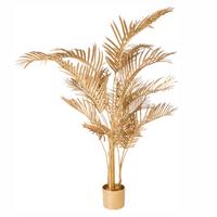 KUNSTPFLANZE im Blumentopf 160 cm Gold Areca Palm - Goldfarben, Kunststoff (160cm) - Beliani