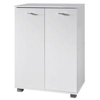 SCHUHSCHRANK Holz mit 2 Türen und 3 Einlegeböden, Weiß 60x35x90 cm - Weiß/Grau, Holz/Kunststoff (60/90/35cm) - KADIMA DESIGN