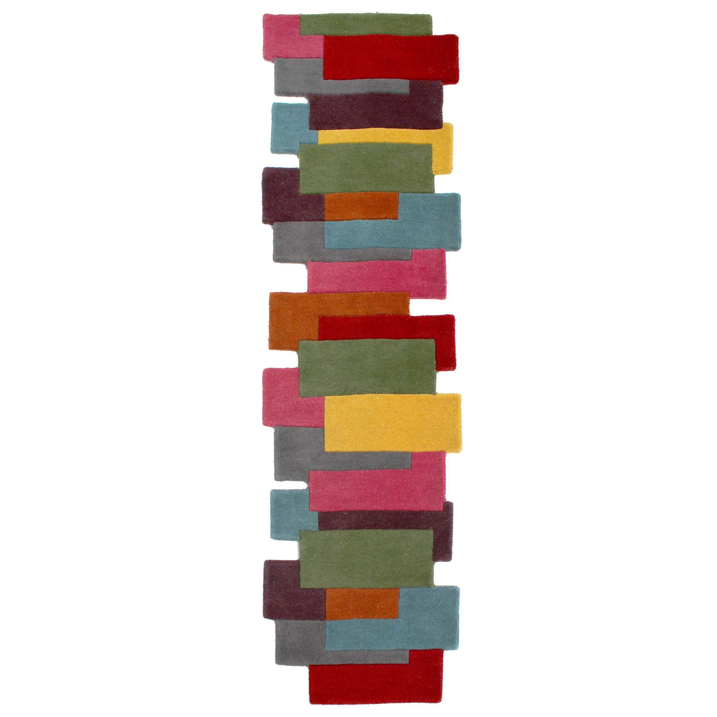 WOLLTEPPICH HALLEIN, geometrisch, Bunt, 60 x 230 cm - Multicolor, Textil (230/60cm) - KADIMA DESIGN